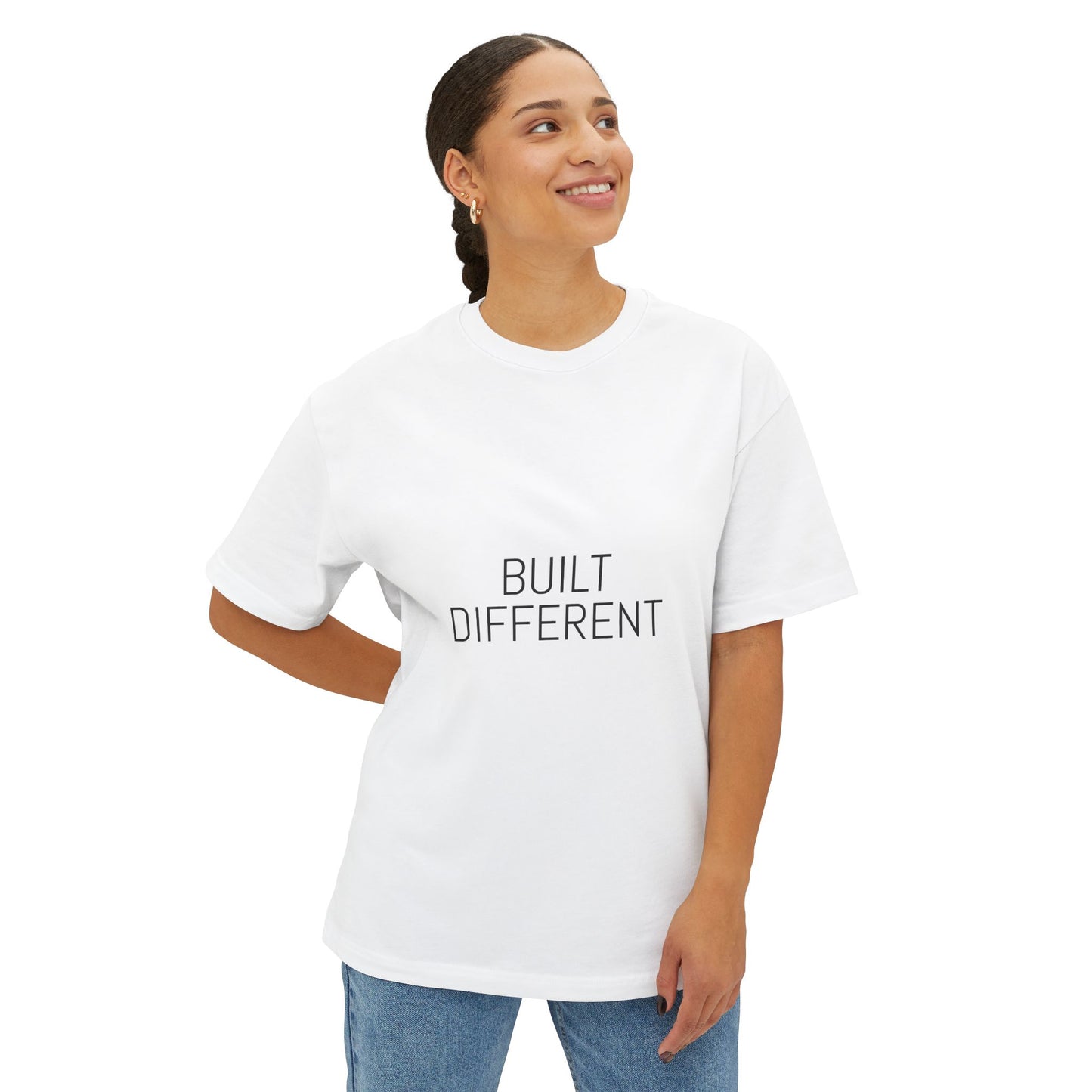 Built Different Boxy Tee — Minimalist Graphic T‑Shirt